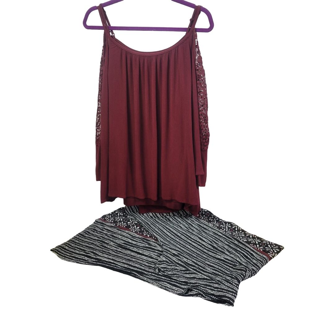 Cato Cold Shoulder Top,‎ Camisole, and Wide Leg Palazzo Outfit 22/24W